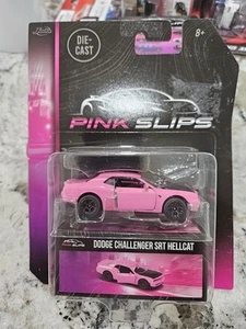 Jada Toys Pink Slips Dodge Challenger SRT Hellcat Pink 1/64 Rubber Tires - Picture 1 of 2