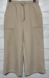 HERMOSO MELODY Pantalones Cómodos Recortados Pierna Ancha Color Crema Bolsillos Elastizados Cintura M - Imagen 1 de 7