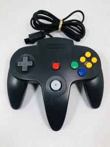 Mando Original Oficial Nintendo 64 N64 Negro NUS-005 Probado Joystick Apretado - Imagen 1 de 11