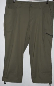 Eddie Bauer Women 14 Hiking Pants Cargo Zip Pocket Stretch Nylon Bungee Cropped - Picture 1 of 18