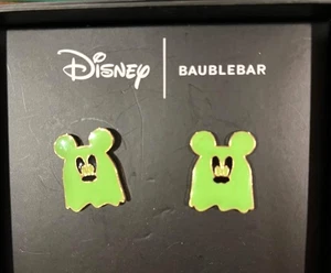 GHOST MICKEY Glow in the Dark Halloween earrings DISNEY BAUBLEBAR NIB - Picture 1 of 1
