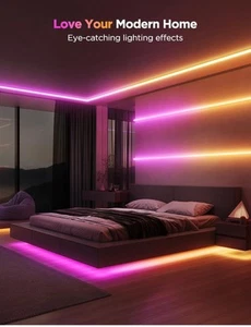 Govee RGBIC LED Streifen Lichter 32,8 Fuß mit Abdeckungen Smart LED Lichter Alexa Google Home - Bild 1 von 7