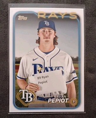 2024 Topps Series 2 - Ryan Pepiot - Golden Mirror - SP - No 411 - Tampa Bay Rays - Image 1 of 2
