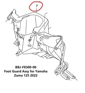 Genuine Foot Guard Assembly BBJ-F8300-00-00 for Yamaha Zuma 125 2022-2025 - Picture 1 of 1
