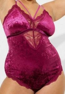 Torrid Decadent Thong Velour & Lace Strappy Bodysuit Plus Size 3X, 22/24 - Picture 1 of 6