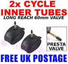 2x PRESTA LONG VALVE Inner Tubes 700c 700x25/28c Racing / Road Bike 25c-28c