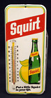 ORIGINAL SQUIRT SODA TIN ADVERTISING THERMOMETER 1977