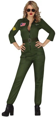 FOREVER FANCY Sexy Pilot Film Flieger Kostüm Damen 80er Armee RAF Buch Tag Kostüm