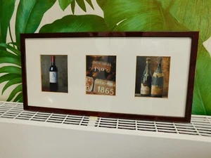 Schön gerahmter Druck von drei Bildern mit französischem Weinmotiv - Bild 1 von 6