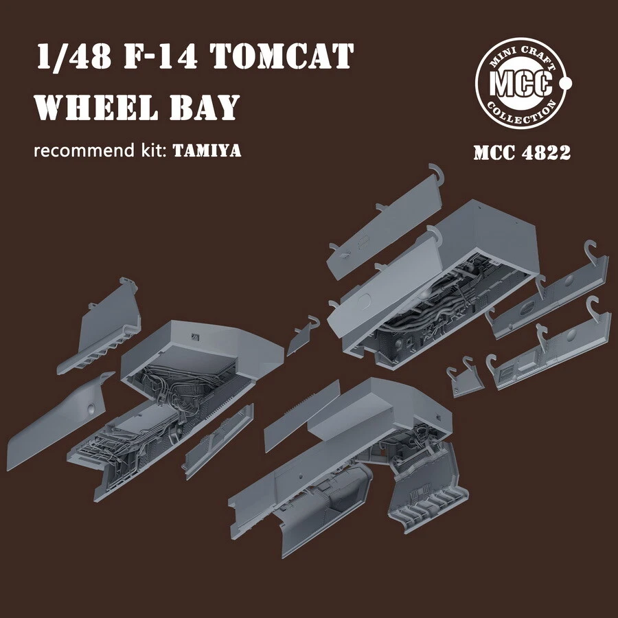 Mini Craft 1/48 F-14 A/B/D Tomcat Front and Main Wheel Bay for Tamiya kits - Image 1 of 1