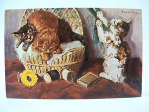 Artist Signed Clemence Nielssen Cat Greetings Postcard Series 293 - Picture 1 of 5