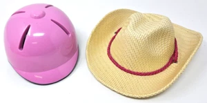 Casco de montar y sombrero de vaquera American Girl de 18" ¡Juego de sombrero! - Imagen 1 de 6