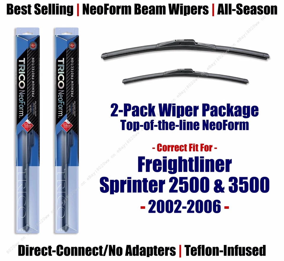 2pk NeoForm Wiper Blades fit 2002-2006 Freightliner Sprinter 2500 3500 16240/220 - Image 1 of 1
