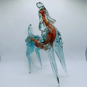VINTAGE MCM DALI GEZOGENE KUNST GLAS PUDEL HUND SKULPTUR MURANO 1950er EUC 9" hoch - Bild 1 von 16