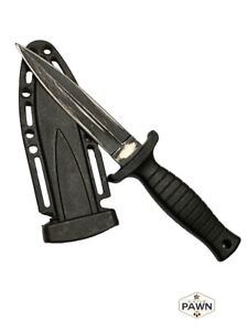 Defender #9072 Tactical Black Dagger Fixed Blade HRT Boot Knife with (FVS024143)