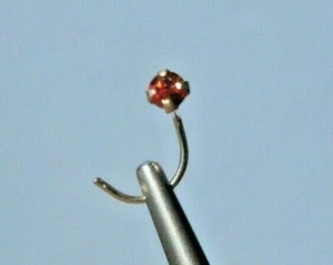 2.02mm 14k YELLOW GOLD RED DIAMOND NOSE SCREW, w/CERTIFICATE OF AUTHENTICITY - Picture 1 of 9