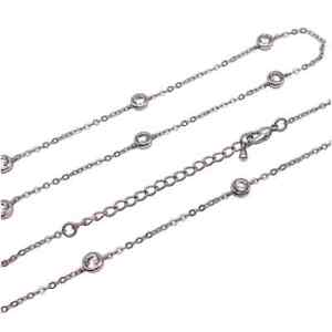 Cubic Zirconia and Rhodium - Diamond By The Yard Necklace