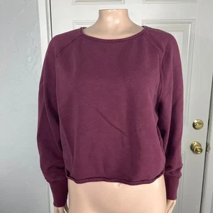 Rag & Bone Women's Small Heavyweight Sweatshirt S Red Crew Neck Cropped Vv18 - Picture 1 of 6