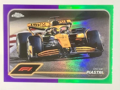 2024 Topps Chrome Formula 1 F1 Oscar Piastri Purple Green SP #80 McLaren - Image 1 of 2