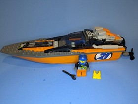 LEGO City: Orange Powerboat - From 60085 - Boat & Driver Only - No Box/Manual