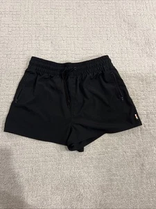 Ocean Pacific Damen L schwarz niedrig Mini Booty Boardshorts 90er Jahre Y2K Laufen Fitnessstudio gebraucht, in einwandfreiem Zustand - Bild 1 von 10