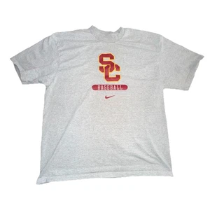 Camiseta de béisbol vintage años 90 Nike USC Trojans talla XL gris plata etiqueta Y2K - Imagen 1 de 6