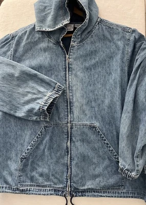 Vintage Carolina Blues Denim Anorak Hoodie Jacket XXL Or 20W Cotton Oversized - Image 1 of 4