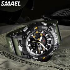 SMAEL Men Digital Sport Watch Fashion Big Dial Military Stopwatch LED Wristwatch
