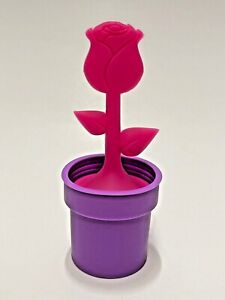 2-PACK 4.5" Silicone Tea Infuser Red Purple Flower Plant Strainer Herbal Teapot