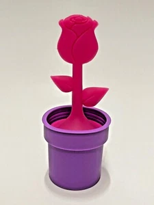 Silicone Tea Infuser Red Rose Purple Flower Plant Strainer Herbal Teapot Gift - Picture 1 of 4