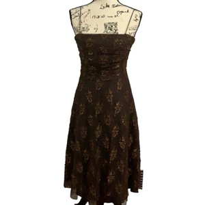 Eliza J New York Brown And Gold Dress - Picture 1 of 4