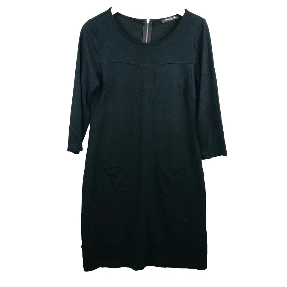 Betty Barclay robe femme S élégante noir poches polyester viscose ladies dress - Photo 1/4