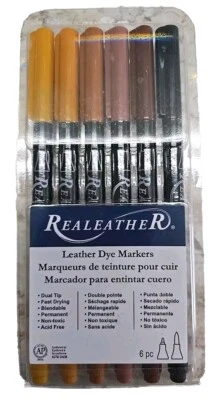 Juego de 6 marcadores de cuero artesanales Realeather-tonos de tierra Foto 1 de 2
