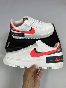 Nike Air Force 1 Shadow White Dark Teal Green DB3902-100 Women’s Size 10 - Picture 1 of 5