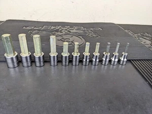 #be219 Snap-On 11pc Metric Hex Allen Socket Set 3/8" Drive 4mm to 14mm 211EFAMY - Picture 1 of 19