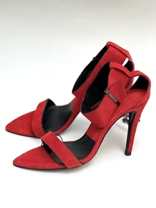 Zara Cuero Rojo Tira en Tobillo Sandalias de Tacón UK5 EUR38 US7.5 Ref. 5405 201 - Imagen 1 de 10