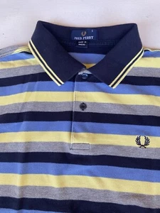 Men’s Fred Perry Cotton Short Sleeve Striped Polo Shirt Size S - Picture 1 of 11