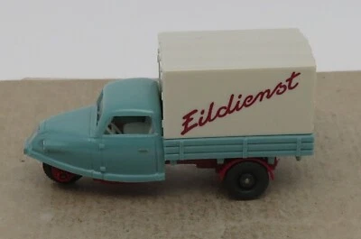 Wiking Ho 1/87 Goli Triciclo Pastello Turchese Capote Eildienst #84114 - Immagine 1 di 4