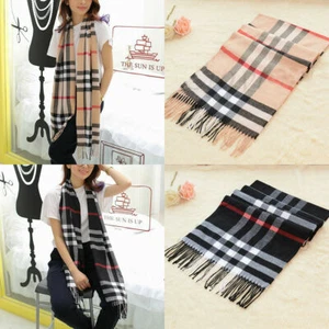 Tartan Scarf Checked Long Warm Plaid Scarf Shawl Wrap Stole Stripe Men Ladies - Picture 1 of 8