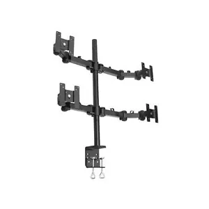 Quad LCD Monitor Stand Desk Clamp Holds Up To 4x 24" LCD Monitors - Picture 1 of 4