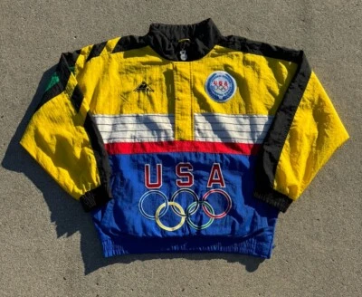 Chaqueta Olímpica Vintage Años 80 90 Apex One Team EE. UU. Grande Bordada Medalla de Oro Foto 1 de 4