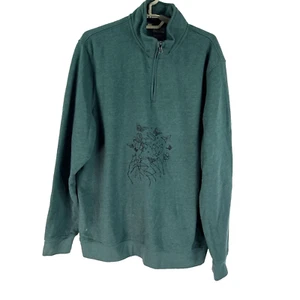 Releasing Butterfly's Graphic 1/4 Zip Sweatshirt Women's Size L Croft & Barrow - Picture 1 of 7