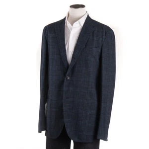 Boglioli Teal Check Lightweight Wool-Linen 'K Jacket' Sport Coat 40R (Eu 50) NWT - Picture 1 of 11
