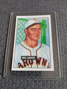 Ned Garver 1951 Bowman Reprint Baseball Card # 172 - St. Louis Browns 1986 - Picture 1 of 2