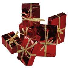 Geschenkboxen-Set 6Stk rot von 9 – 15 cm Schaufensterdeko Fake-Geschenke