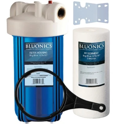 Bluonics 4.5 x10" Sediment Water Filter System Purifier With 4.5 x 10 Cartridge - Image 1 of 4