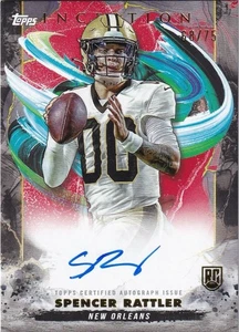 2024 TOPPS INCEPTION SPENCER RATTLER ROOKIE AUTO /75 ON CARD SAINTS - Picture 1 of 2