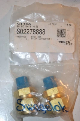 (2 Lot)  5/8 Tube OD x 1/4 MNPT Brass Fitting Swagelok B-1010-1-4 - Image 1 of 2
