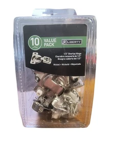 Bisagra superpuesta Liberty Hardware 1/2 pulgada, paquete de 10 níquel paquete económico nuevo - Imagen 1 de 6