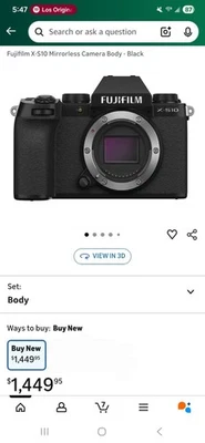 Fujifilm X-S10 Mirrorless Camera Body - Black**BRAND NEW, NEVER USED BEFORE** - Image 1 of 4